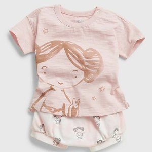 Baby Gap Star Wars Princess Leia Outfit / Set: Shirt & Shorts Size 0-3M - NWT